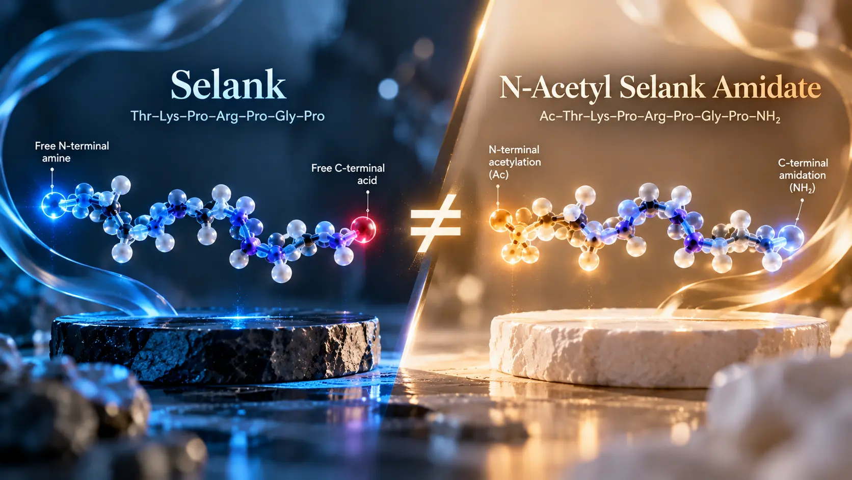 N-Acetyl Selank Amidate vs. Selank: Same Family, Different Molecule