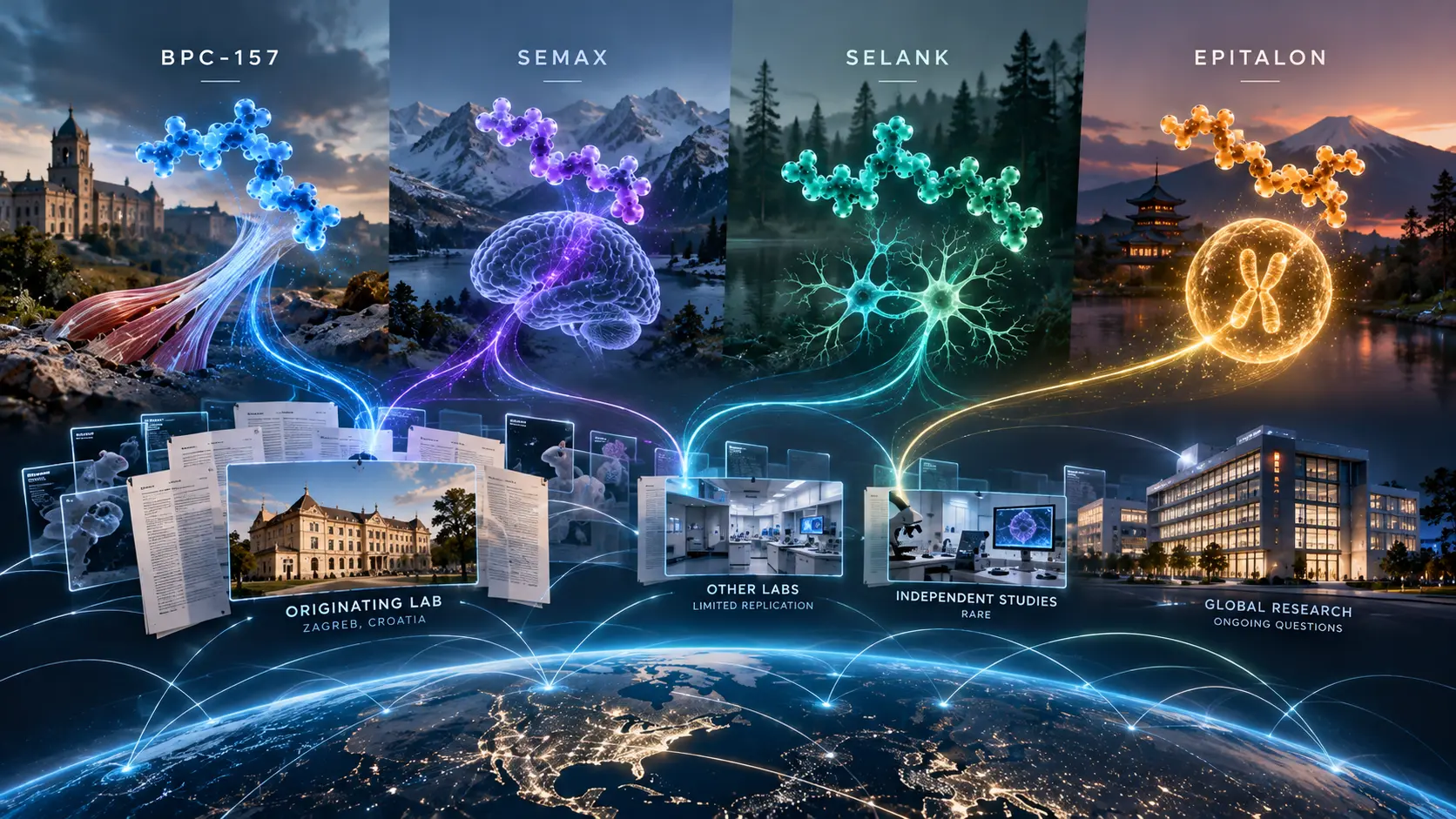 Who Actually Ran the BPC-157 Studies, and the Ones on Semax, Selank and Epitalon?